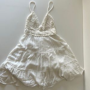 Aerie Textured Mini Sundress - White - Small